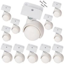 Kit 12 Rodizio Branco Roda Rodinha Berço Cama Chapa U 15mm