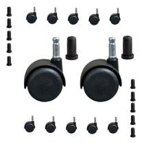 Kit 12 Rodizio Rodinha Giratória Pino 10mm Cadeira Com Bucha