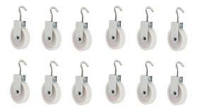 KIT 12 ROLDANA PLASTICA NYLON PARA VARAL 8cm COM GANCHO REFORÇADA