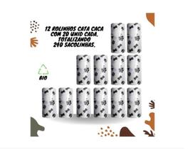 Kit 12 Rolinhos 20 Sacos De Lixo Coco Pet Cata Caca Passeio