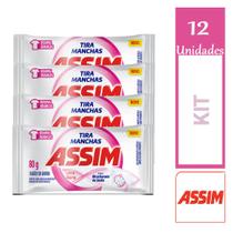 Kit 12 Sabão Em Barra Tira Manchas Roupas Brancas 80g Cada