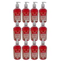 Kit 12 Sabonete Morango Champagne Corpo Mãos 500ML - Pepilon