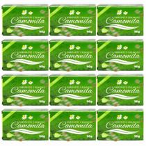 Kit 12 - Sabonete Natural Camomila 90g - Aroeira Cosmética - Pele Sensível, Limpeza e Suavidade