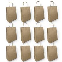 Kit 12 Sacolas Kraft Papel Média 22x16x8cm Lembrancinha Kit 12 Sacolas Kraft Papel Média 22x16x8cm Lembrancinha