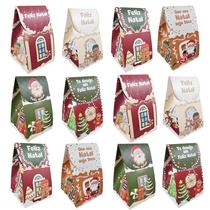 Kit 12 Sacolas Natalina Caixa Natal Estampa Papai Noel Casa Kit 12 Sacolas Natalina Caixa Natal Estampa Papai Noel Casa