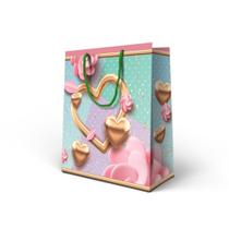 Kit 12 Sacolas Reforçadas Tamanho Médio 22x24x7,5 para Presente Embalagem