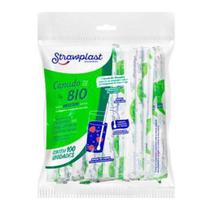 Kit 12 Sacos de Canudos Mexedor em Formato de Colher 100 Un. - Straw Plast