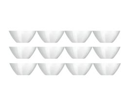 Kit 12 Saladeiras Bowl Tigela Opaline 840ml Vidro Branca Kit 12 Saladeiras Bowl Tigela Opaline 840ml Vidro Branca