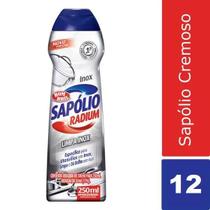 Kit 12 Sapólio Radium Limpa Brilha Inox Não Risca 250ml Cada