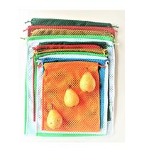 Kit 12 Saquinho Sustentável Reutilizável Ultraleve Legume Fruta Verdura Multiuso Colorido Granel Feira Supermercado Varejão