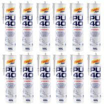 Kit 12 Selante de Poliuretano Branco Pu40 400G Mundial Prime