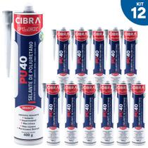 Kit 12 Selantes PU 40 Selante de Poliuretano Adesivo Vedante Cibra Flex Branco