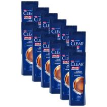 Kit 12 Shampoo Anticaspa Clear Men Queda Control 400ml
