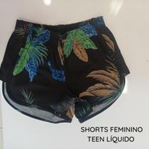Kit 12 shorts feminino teen Líquido - Líquido