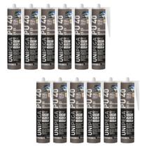 Kit 12 Silicone PU40 Cinza UniPega 280ml