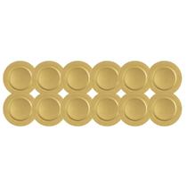 Kit 12 Sousplat De Chá Dourado 25Cm Diâmetro Rafimex