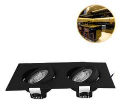 Kit 12 Spot Embutir Duplo 2x5w 10w Direcionável Pto Ou Bco