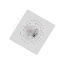 Kit 12 Spot Embutir Quadrado Face Plana Mini Dicroica Mr11 Branco