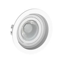 Kit 12 Spot Embutir Redondo Recuado Dicroica Mr16 Branco