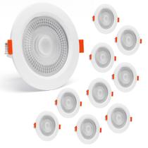 Kit 12 Spot LED Branco Frio 6500K 7W Embutir Redondo Bivolt Iluminação Direcionável