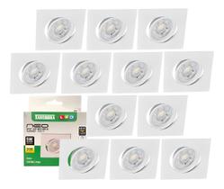 Kit 12 Spot Led Neo Mr16 Embutir Quadrado 5w Taschibra 3000k