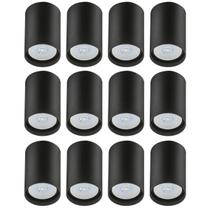 Kit 12 Spots de Sobrepor para Teto 8x12,5cm Preto Bivolt Luminária PAR20 Zoom Kit 12 Spots de Sobrepor para Teto 8x12,5cm Preto Bivolt Luminária PAR20 Zoom