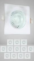 Kit 12 Spots LED 7W Quadrado Embutir Branco Frio