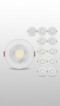 Kit 12 Spots LED Redondo Direcionável 5W Branco Quente