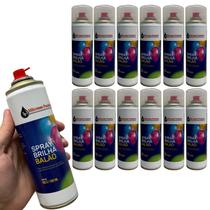 Kit 12 Sprays Brilha Balão Bexiga Latex 300ml Silicones Paulista