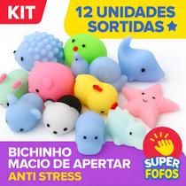 Kit 12 Squishies Squish Muj Fidget Bichinhos Mole De Apertar Sortidos