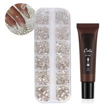 Kit 12 Strass Pedrinha Decoração Unha C/ Cola Em Gel Para Unhas 20g