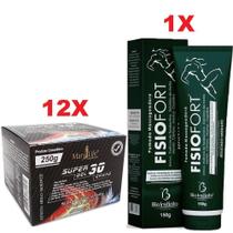 Kit 12 Super Gel 30 Ervas 250g + 1 Pomada Fisio Fort 150g - Bio Instinto