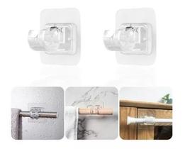 Kit 12 Suporte Adesivo P/ Bastão Varão Cortina Guarda Roupa