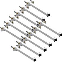 Kit 12 SUPORTES REFLETOR LED BASE RETA BANNER FACHADA BRAÇO 30 cm