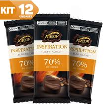 Kit 12 Tablete Barra Chocolate Amargo 70% Cacau Cremoso Arcor 80g