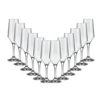 Kit 12 Taça Champagne Cristal Buffet Vidro Liso 186 ml Nadir