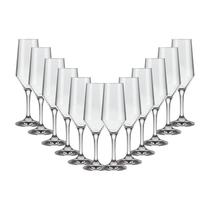 Kit 12 Taça Champagne Cristal Buffet Vidro Liso 186 Ml Nadir