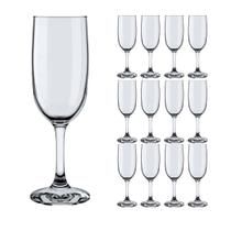 Kit 12 Taça champanhe Cristal Espumante Transparente 180ml