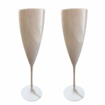 Kit 12 Taças Branca para champanhe de acrílico 180ml festa