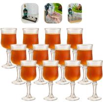 Kit 12 Taças De Vidro 50ml Lines Para Licor Dose Bebidas Elegante Incolor Wolff