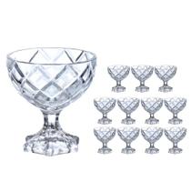 Kit 12 Taças Sobremesas De Vidro Sorvete Pineapple Diamond Diamante 170ml