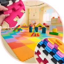 KIT 12 TAPETE DE EVA 50X50 - 10MM COLORIDO (3m²) Criança Bebe Infantil Atividades Interativo Quebra Cabeça Montagem Anti Deslizante Emborrachado