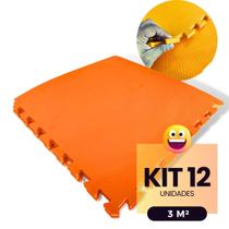 Kit 12 Tapete EVA Grande 50x50cm 10mm (3m²) +24 Bordas p/ Atividades Bebe Tatame Infantil