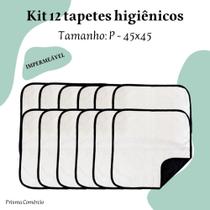 Kit 12 Tapetes Higiênicos Laváveis Impermeável - 45x45 200 Lavagens - Sanitário Higiênico para Cães