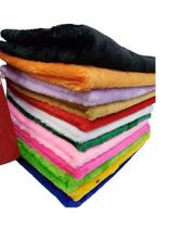 Kit 12 Tapetes Pelúcia 30cmx30cm cores diversas