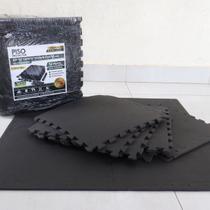 Kit 12 Tapetes Tatame Eva Academia Yoga 50x50cm 10mm Obras Preto Kit 12 Tapetes Tatame Eva Academia Yoga 50x50cm 10mm Obras Preto