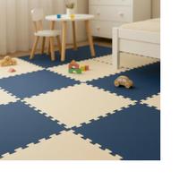 Kit 12 Tatame Tapete Eva 50x50x1cm 10mm AZUL MARINHO e CREME Kit 12 Tatame Tapete Eva 50x50x1cm 10mm AZUL MARINHO e CREME