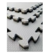 Kit 12 Tatames EVA 40mm 50x50x4cm BICOLOR CINZA e PRETO