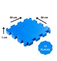 KIT 12 TATAMES EVA 50x50 10mm AZUL CLARO