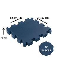 KIT 12 TATAMES EVA 50x50 10mm AZUL MARINHO